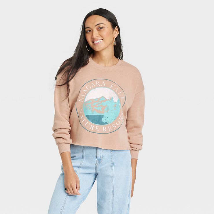 Women's Niagara Falls Graphic Sweatshirt - Brown | Target