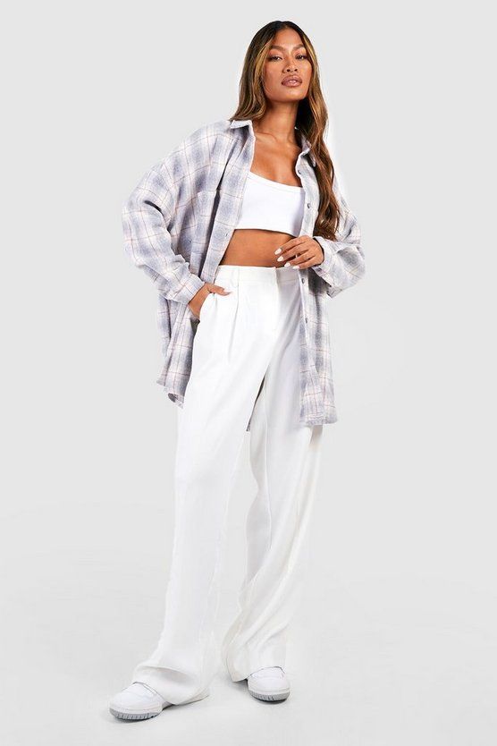 Oversized Flannel Shirt | Boohoo.com (US & CA)