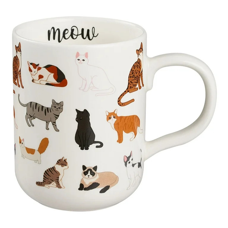Mainstays 16.06-oz Stoneware Cat Mug, White | Walmart (US)