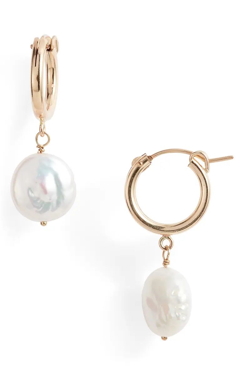 Nashelle Lucia Cultured Pearl Huggie Earrings | Nordstrom | Nordstrom