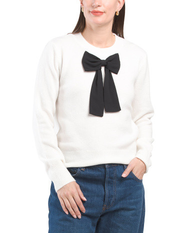 Satin Bow Neck Sweater | TJ Maxx