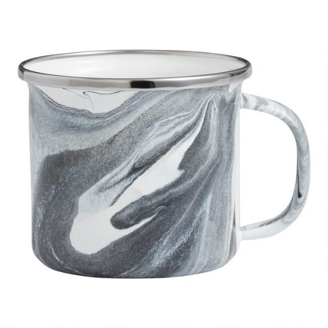 Black and White Marbled Enamel Mug | World Market