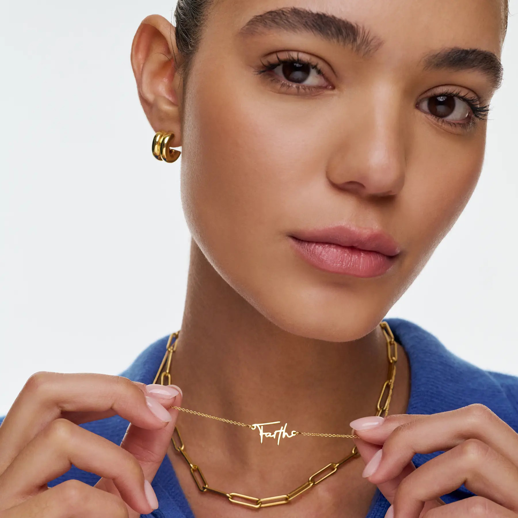 Belle Custom Name Necklace - Gold Vermeil | Oak & Luna (US)