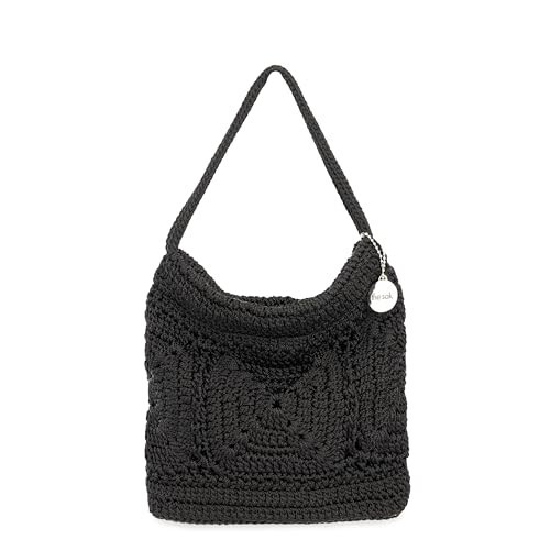 The Sak Ava Mini Hobo Bag in Crochet, Double Handles, Black Patch | Amazon (US)