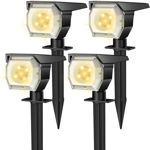 EIUIO Solar Outdoor Lights, 3 Lighting Modes Solar Spot Lights Outdoor with Auto On/Off, Waterproof Landscape Lighting for Garden Yard Pathway | Amazon (US)