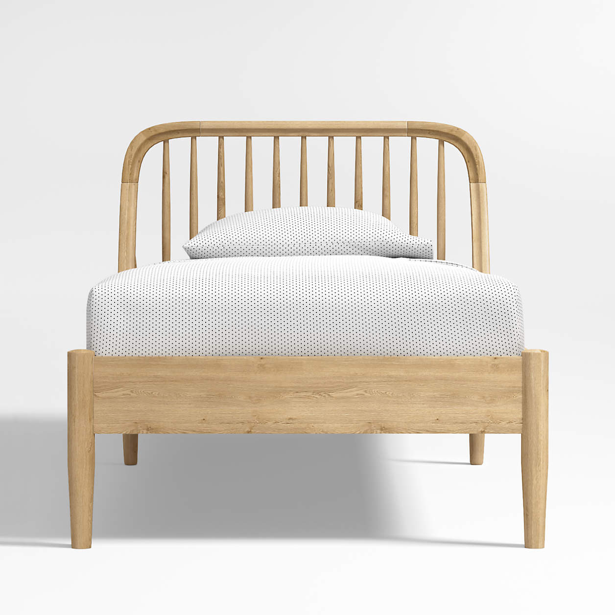 Bodie Spindle Natural Oak Wood Kids Full Bed + Reviews | Crate & Kids | Crate & Barrel