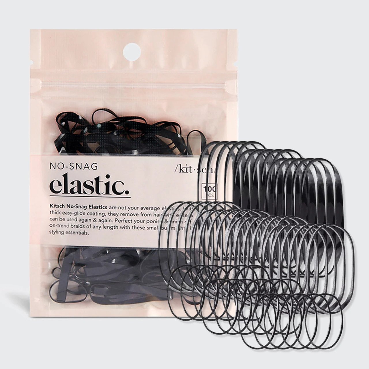 No-Snag Elastic 100pc (Black) | Kitsch