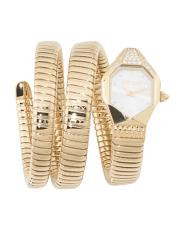 Women's Gold Snake Ambra Wrap Watch | TJ Maxx