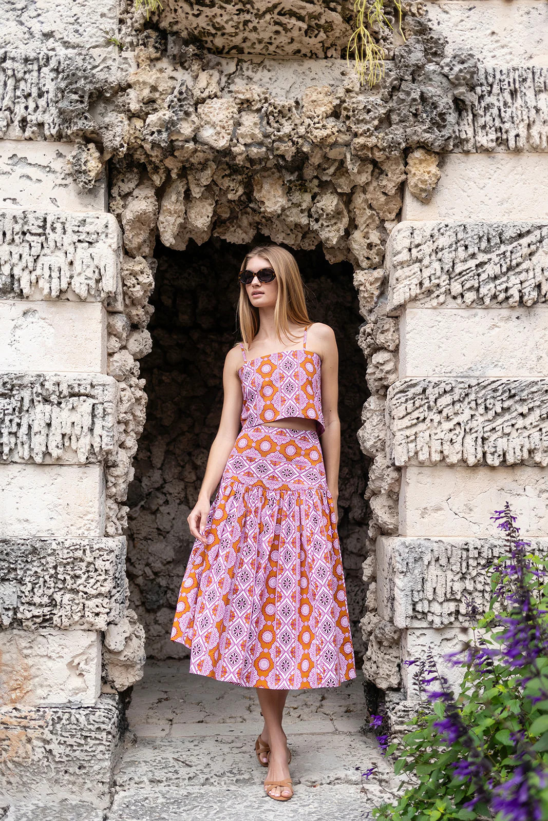 Circle Skirt Poplin - Orchid Palazzo Tile | Julia Amory