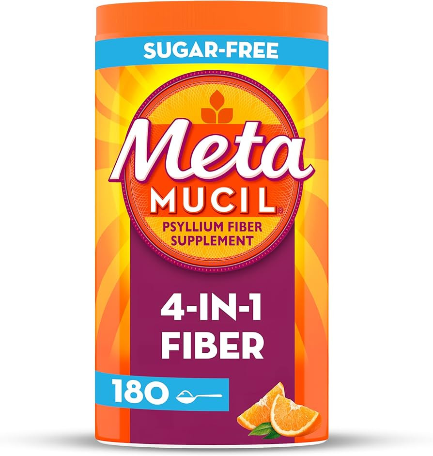 Amazon.com: Metamucil, Daily Psyllium Husk Powder Supplement, Sugar-Free Powder, 4-in-1 Fiber for... | Amazon (US)