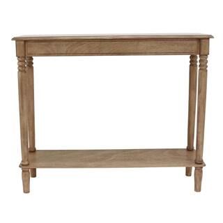 Decor Therapy Sahara 29 in. Brown Oak Rectangle Wood Console Table with Storage-FR8710 - The Home... | The Home Depot
