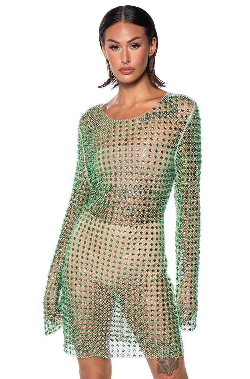 EMERALD CITY EMBELLISHED MINI DRESS | AKIRA