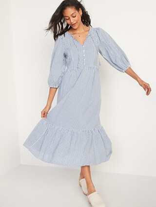 3/4-Sleeve All-Day Maxi Swing Dress for Women | Old Navy (US)