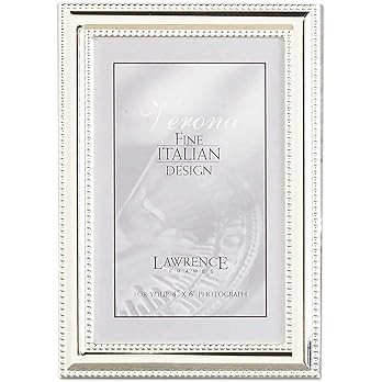 Lawrence Frames 510746 4x6 Metal Picture Frame Silver-Plate with Delicate Beading | Amazon (US)