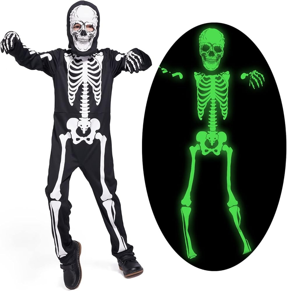 Sincere Party Kids Skeleton Costume Glow in the Dark Skeletons Halloween Skeleton Costumes for Bo... | Amazon (US)