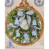 Chinoiserie Ornament Set, Blue & White Christmas Ornament, Christmas, Willow, Ginger Jar Staffordshi | Etsy (US)