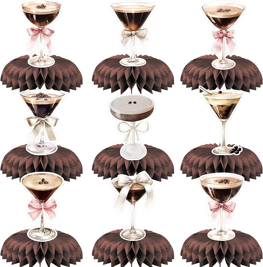 NANAGALI 9 Pcs Espresso Martini A Tini Older Honeycomb Centerpiece, A Bit Tini Older for Espresso... | Amazon (US)