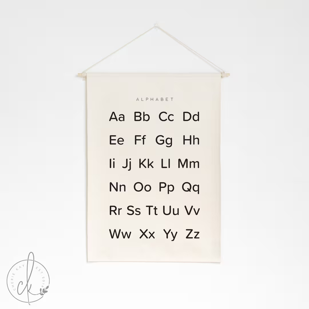 Alphabet Learning Chart | Dowel Rod Canvas | Classroom Decor | Homeschool Decor | Playroom Wall D... | Etsy (US)