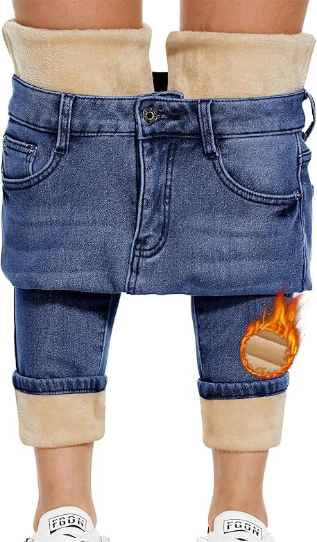 Women's Fleece Lined Jeans Thicken High Waisted Skinny Stretch Jeans for Women Winter Warm Flanne... | Amazon (US)