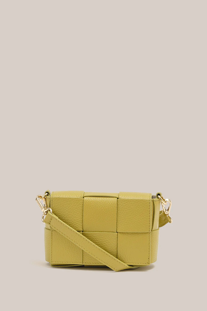 Margot Mini Pistacchio Leather Woven Bag | VESTIRSI