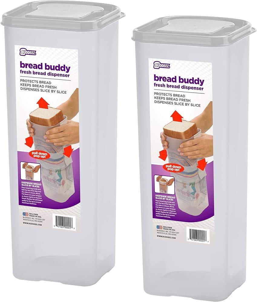 Buddeez Bread Buddy Bread Box – Bread Container for Storage in Kitchen Counter, Sandwich Bread ... | Amazon (US)