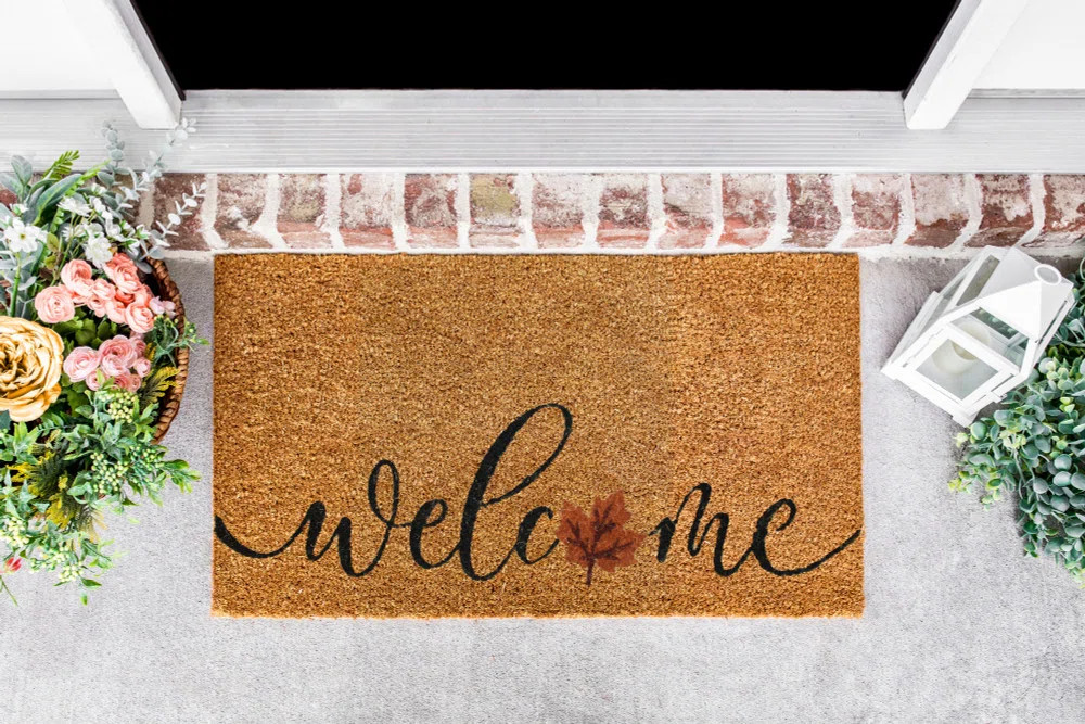 Coir Door Mat Cristle Decor Printed Welcome Mat 18x28 Non-Slip Doormat - Cristle Leaves | Wayfair North America