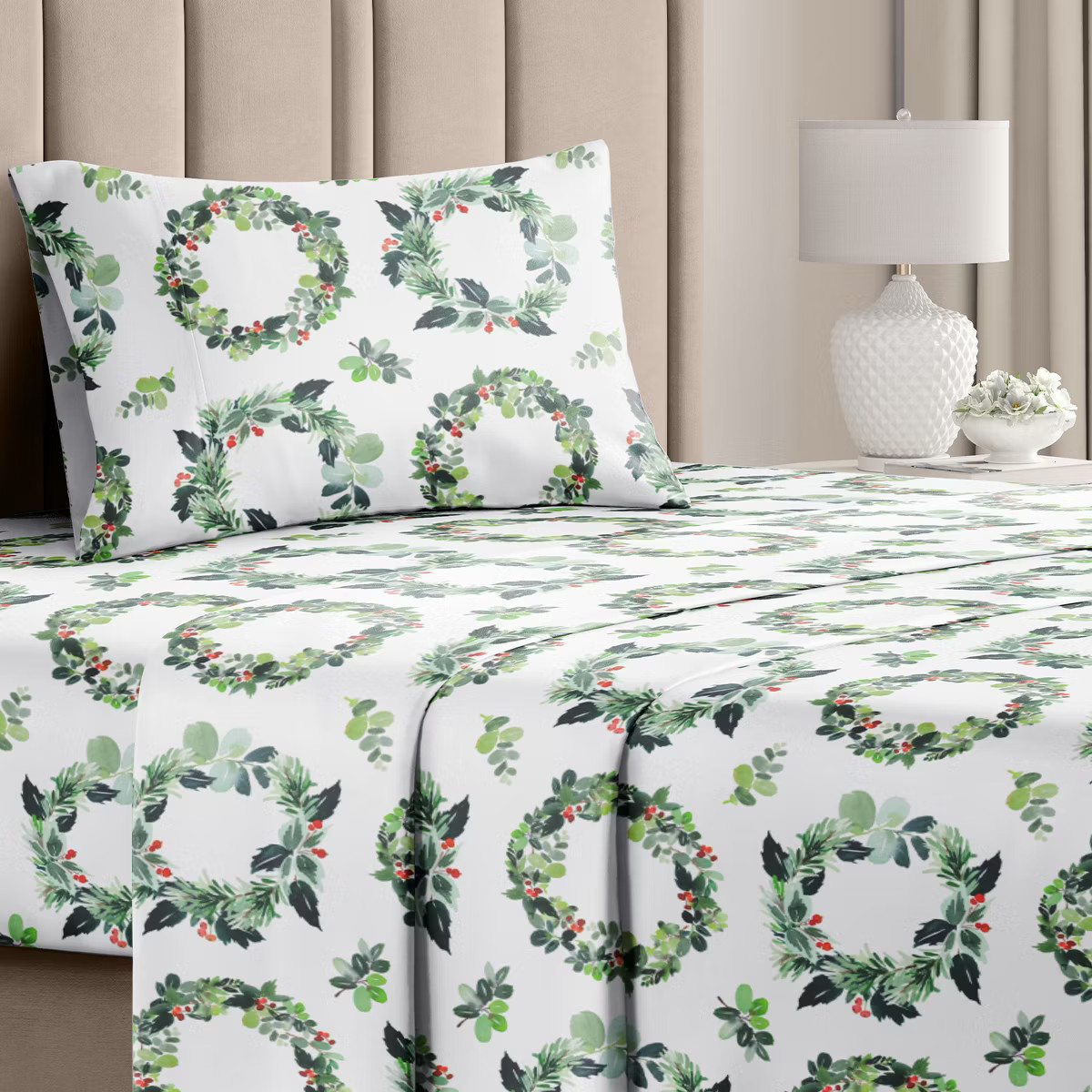 4 Piece Christmas Pattern Sheet Set - Soft, Wrinkle-Resistant Holiday Bedding - CGK Linens | Target