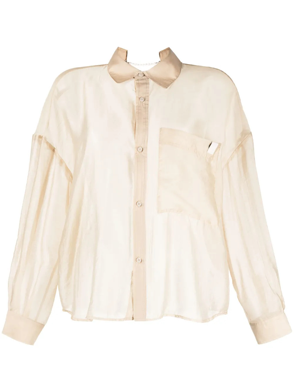 long-sleeve sheer shirt | Farfetch Global