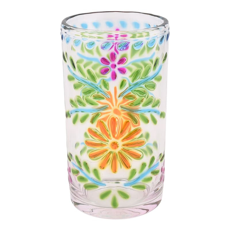 Acrylic Multicolor Embossed Clear Highball Glass | At Home