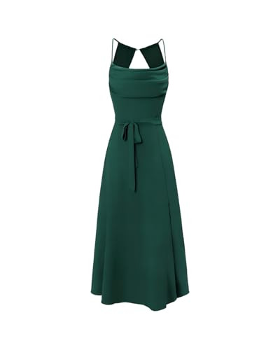 RIHOAS Women Formal Wedding Guest Dress Cowl Neck Sleeveless Chiffon Party Cocktail Maxi Dress Green, M | Amazon (US)