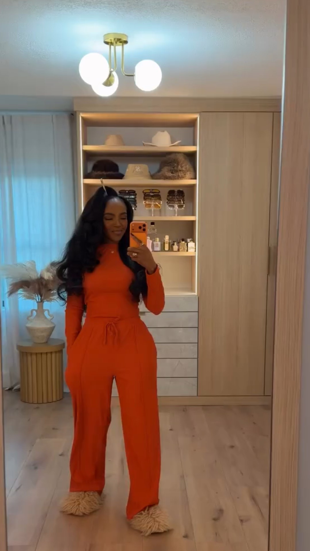 Elevated cozy vibes — this matching lounge set is the perfect blend of comfort and style for slow mornings or relaxed nights in. The rich pop of color keeps it chic while the soft, flowy silhouette makes it an easy all-day favorite.

Perfect for travel days, cozy weekends, or casual errands when you still want to look put together.

📏 Sizing: Set (Small) • Slippers (TTS)  
📏 Measurements: 5'4", 138 lbs, 34D, 27" waist, 40" hips  
⚡️ Black Friday deals active until December 1 — everything linked for quick shopping.

cozy matching sets, elevated loungewear outfits, comfy travel outfits, wide-leg lounge pants, winter loungewear ideas, cute casual outfit inspiration, soft knit lounge sets, neutral slippers aesthetic.

Tap to get details and shop instantly on the app.

Follow me on Instagram and YouTube @kirasfashionfinds

#LTKgrwm #LTKvlog #LTKootd