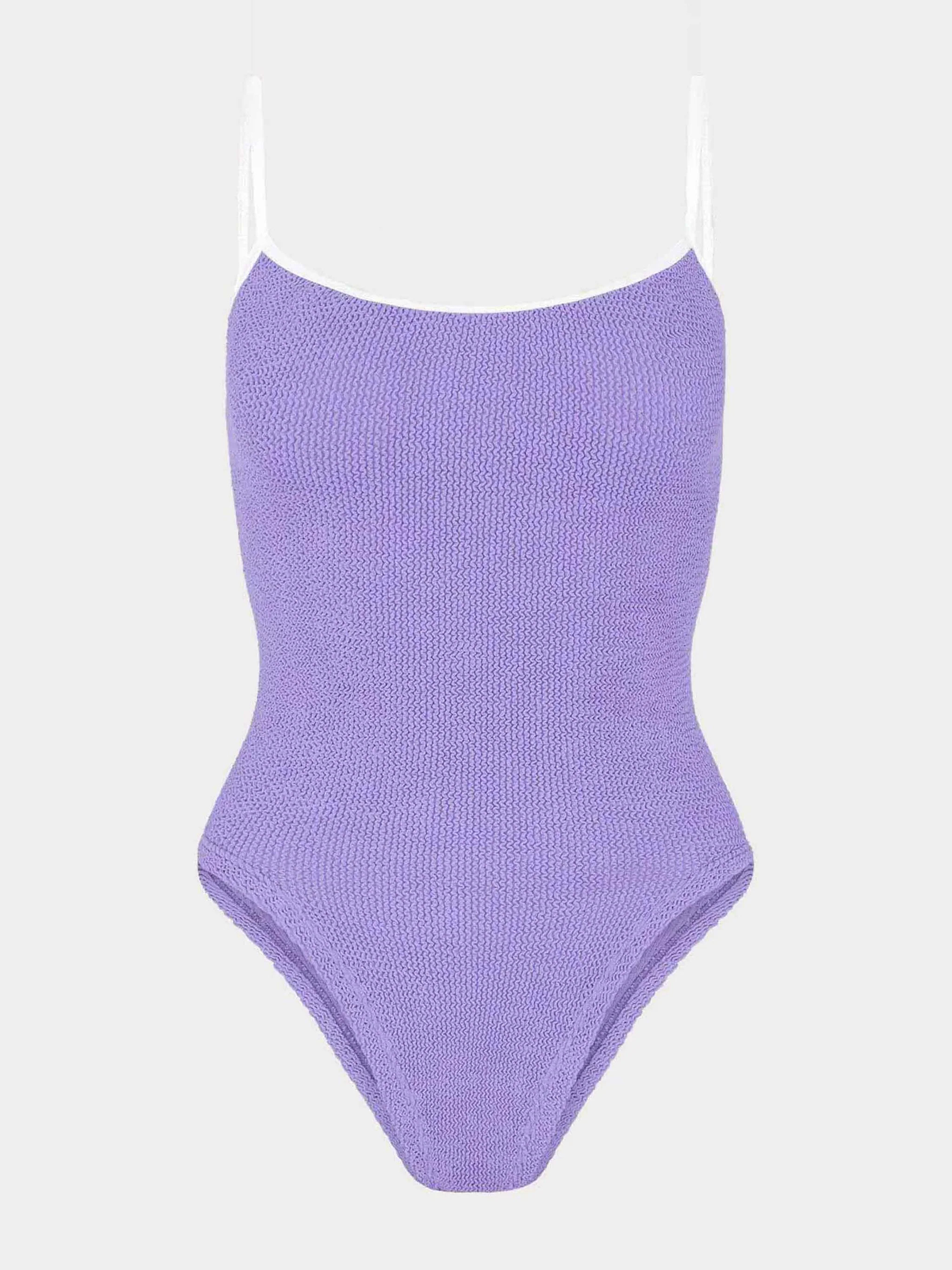 Pamela Swim Contrast - Lilac/White | HUNZA G