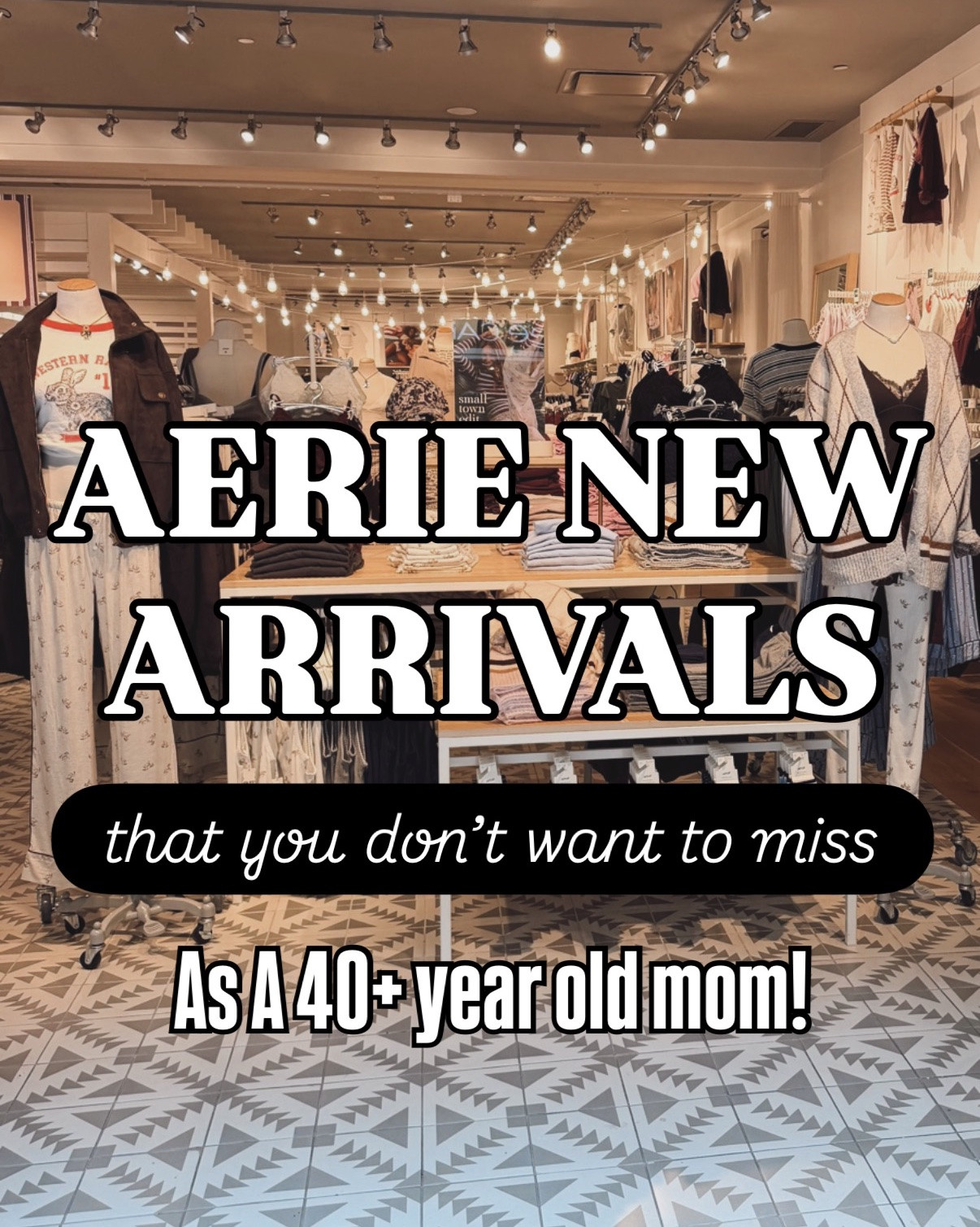 Aerie new arrivals! 

Sweatshirts and pullovers run big.
Henley top runs small.
Jeans run tts.
Joggers run big.

#LTKmomlife #LTKOver40 #LTKSeasonal