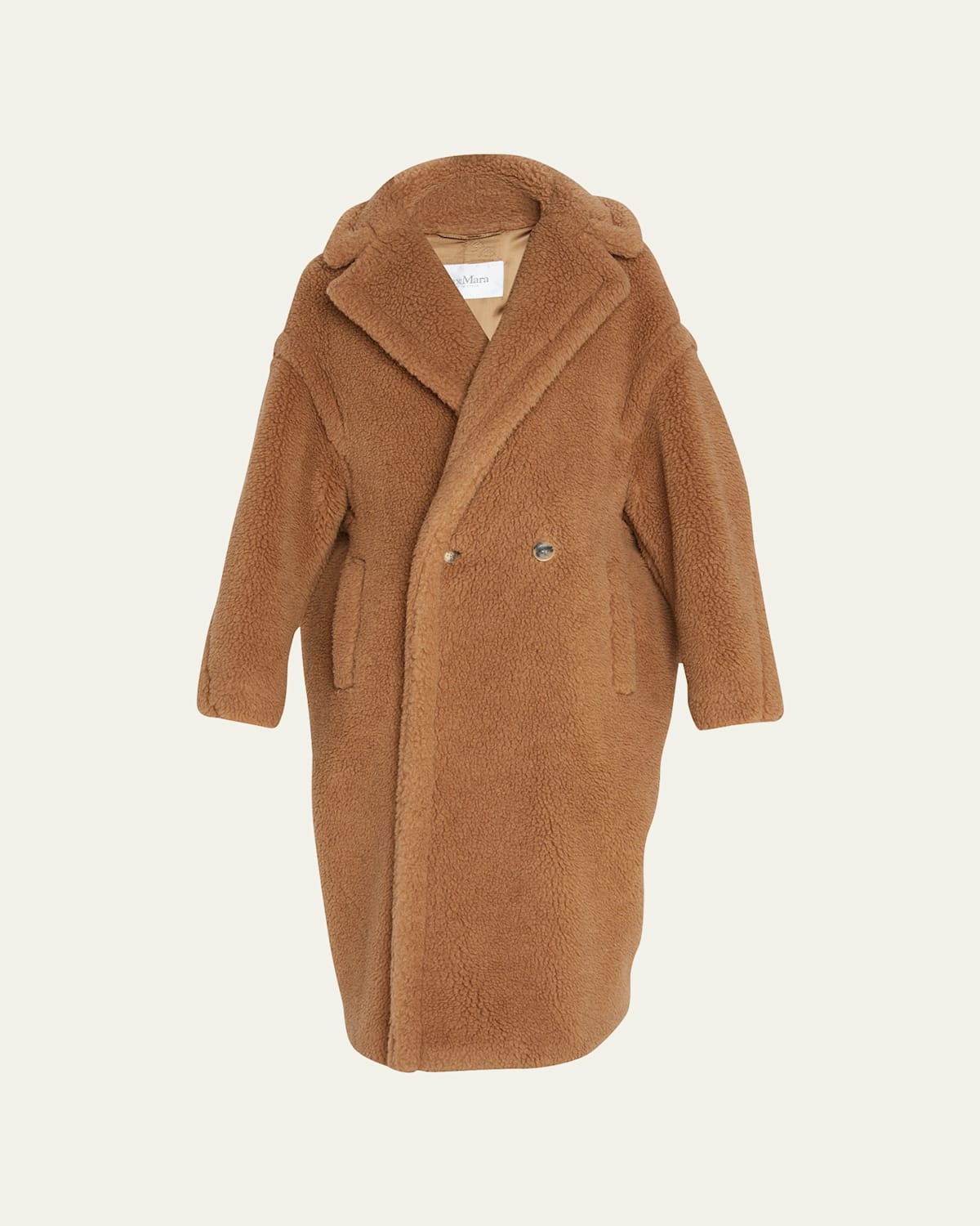 Double-Breasted Camel Hair Blend Teddy Coat | Bergdorf Goodman