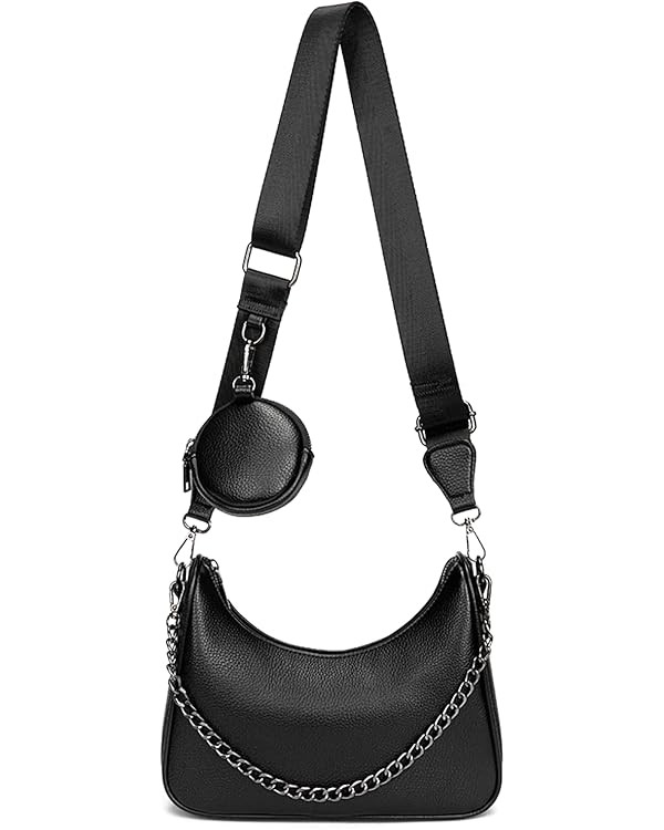 myfriday Crossbody Hobo Handbags for Women with Coin Purse Pouch, Soft Leather Designer Shoulder ... | Amazon (US)