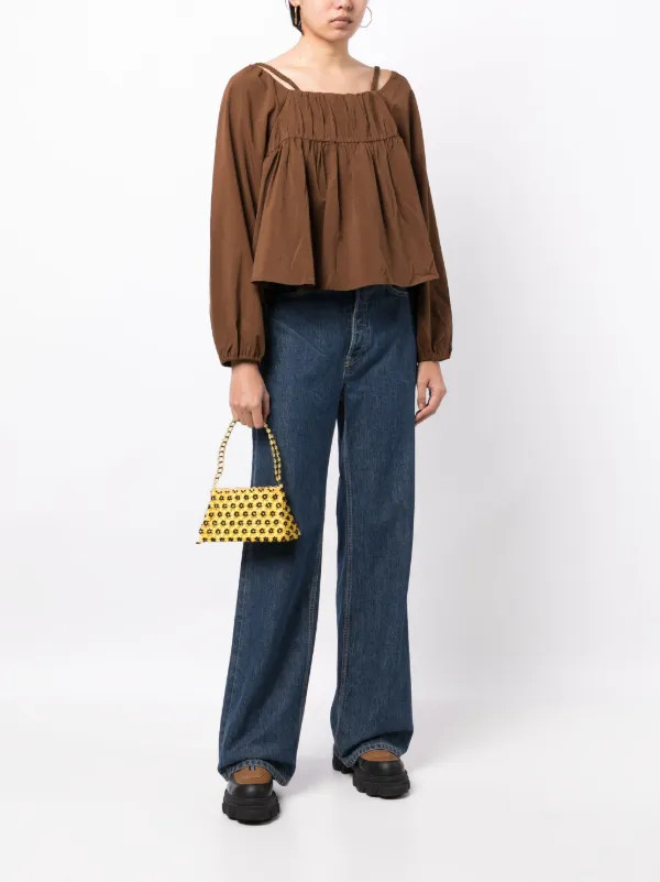 Tout a Coup flared-hem Blouse | Brown | FARFETCH | Farfetch Global