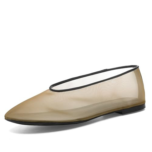 Molozoey Women's Fine Mesh Ballet Flats,Round Toe Ballerina Shoes,Casual Slip On Mary Jane Flats,Comfortable Daily Dress Shoes | Amazon (US)