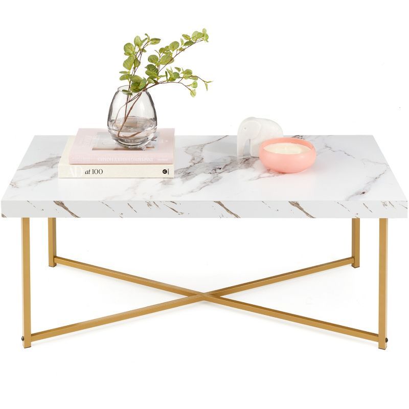 Best Choice Products 44in Rectangular Coffee Table, Living Room Accent Table w/ Faux Marble Top -... | Target