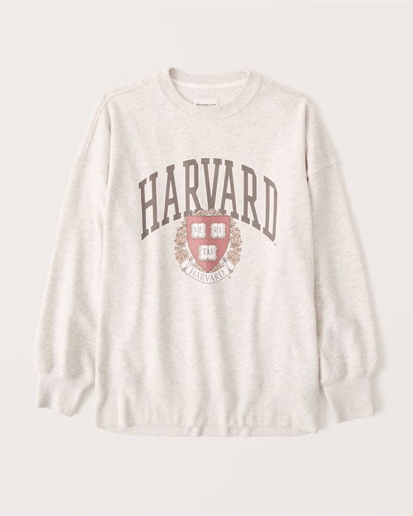 Boyfriend Crew Harvard Graphic Sweatshirt | Abercrombie & Fitch (US)