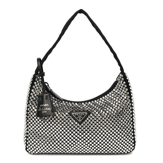 PRADA Satin Crystal Mini Re-Edition 2000 Bag Cristal | FASHIONPHILE (US)