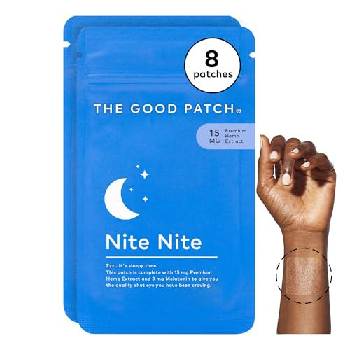 The Good Patch Nite Nite Sleep Patch Support with Hemp and Melatonin, Sustained Release, Natural Patch, Plant Powered Wearable Wellness (8 Total Patches) | Amazon (US)