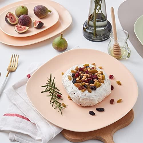 Stone Lain Delilah Dinner Plate 6-Piece Dish Set, Porcelain, Pastel Orange | Amazon (CA)