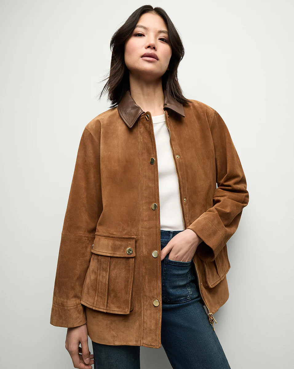 Suz Suede Dickey Chore Coat | Veronica Beard