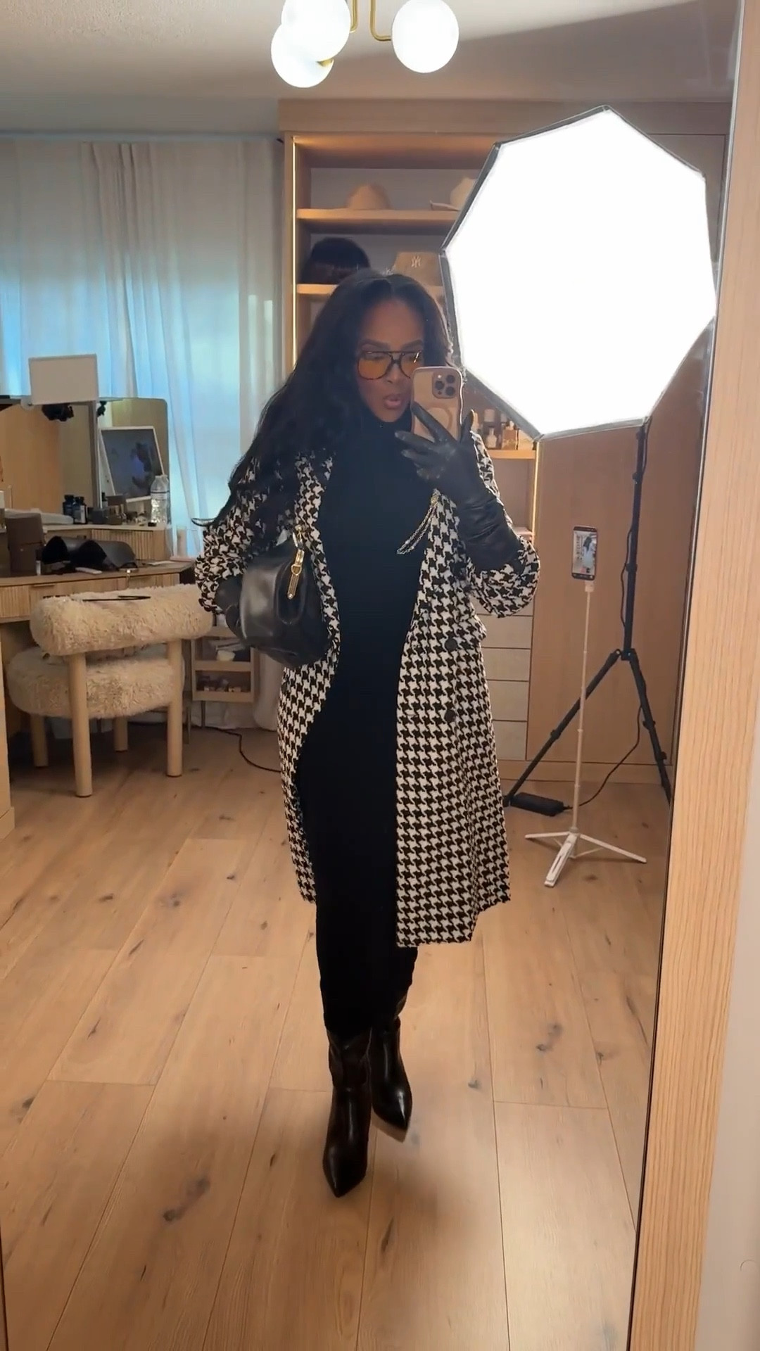 Classic with a bold, modern edge.
This black-and-white houndstooth coat instantly elevates a sleek all-black base, creating a timeless look that feels polished yet powerful. Finished with pointed-toe boots and statement accessories for an effortlessly chic, city-ready vibe.

Perfect for workdays, meetings, city outings, and elevated everyday wear.

📏 Sizing: Coat (Small) • Top (Small) • Pants (27 Long) • Boots (TTS)
📏 Measurements: 5’4” · 138 lbs · 34D · 27” waist · 40” hips

Houndstooth coat outfit, black monochrome look, polished winter outfit, chic workwear style, elevated everyday fashion, classic black-and-white styling.

✨ Everything linked below for easy shopping

Follow me on Instagram and YouTube @kirasfashionfinds

#LTKootd #LTKPetite