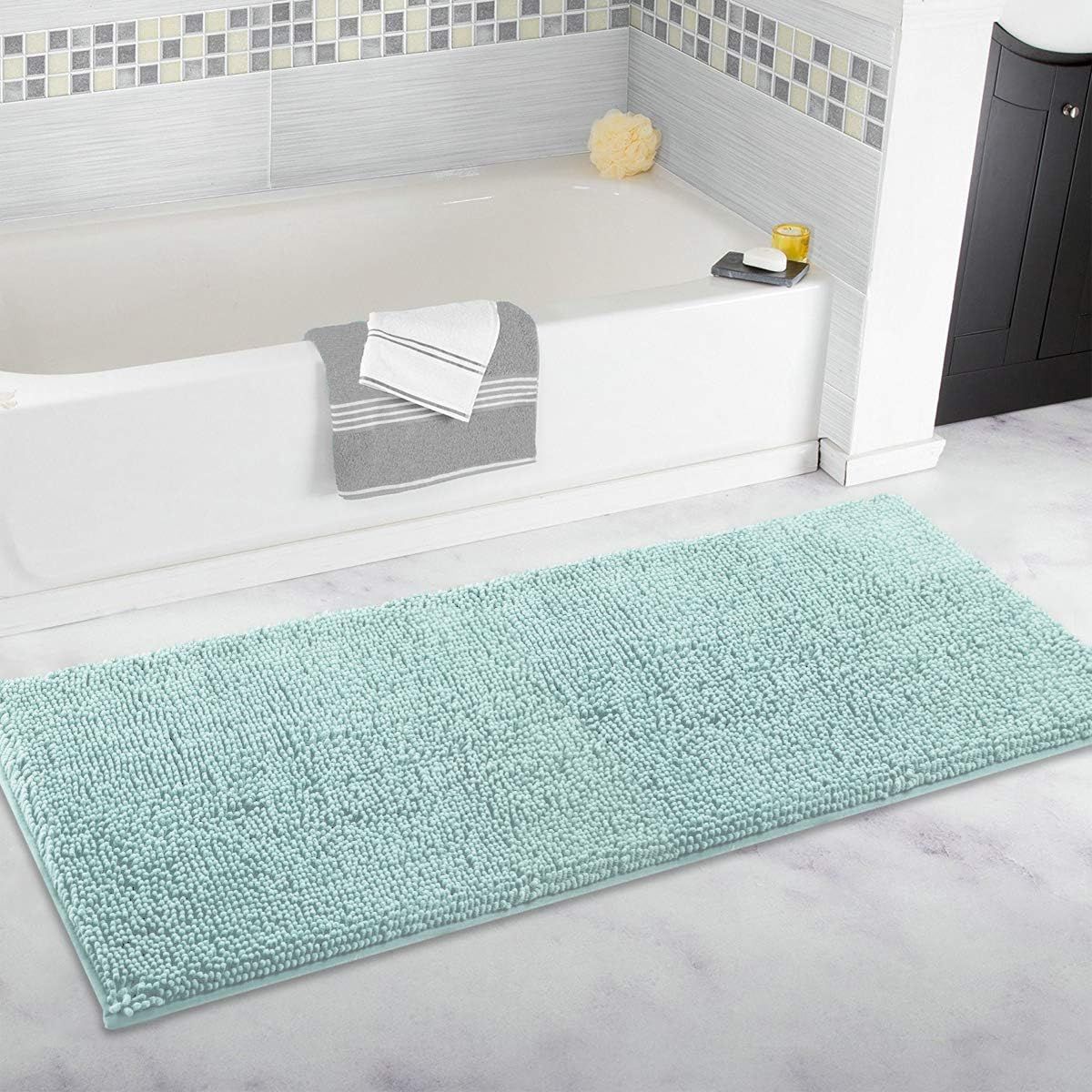 ITSOFT Plush Microfiber Long Runner - Non Slip Soft Bathroom Rug, Absorbent Machine Washable Chen... | Amazon (US)