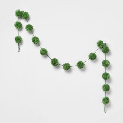 6ft Pom Pom Garland Green - Wondershop&#8482; | Target