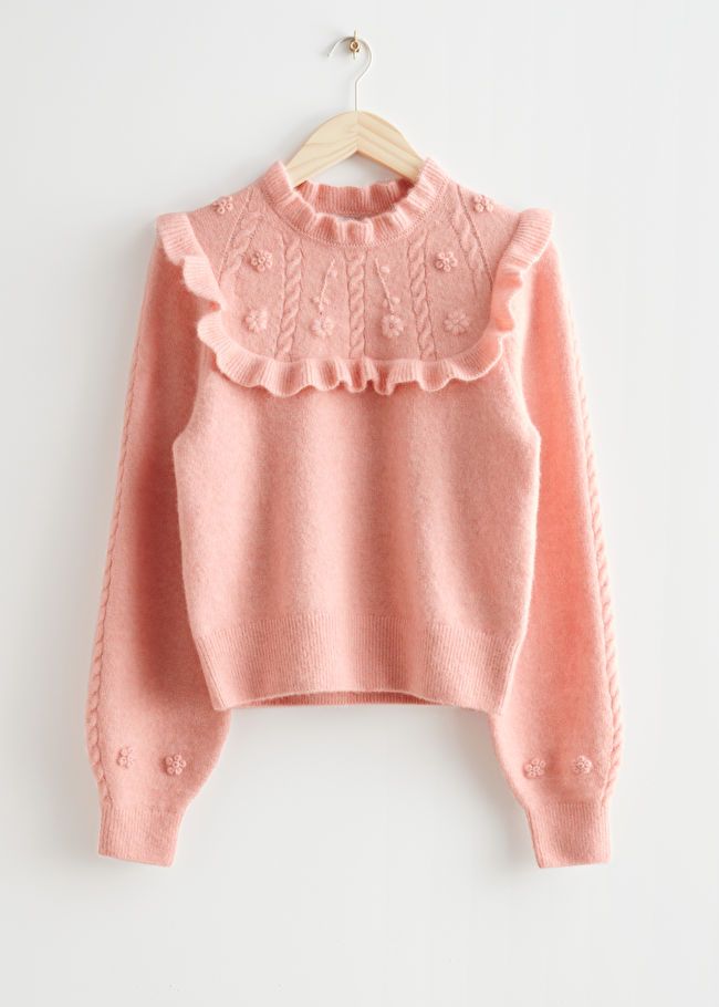 Embroidered Ruffle Knit Sweater | & Other Stories (EU + UK)