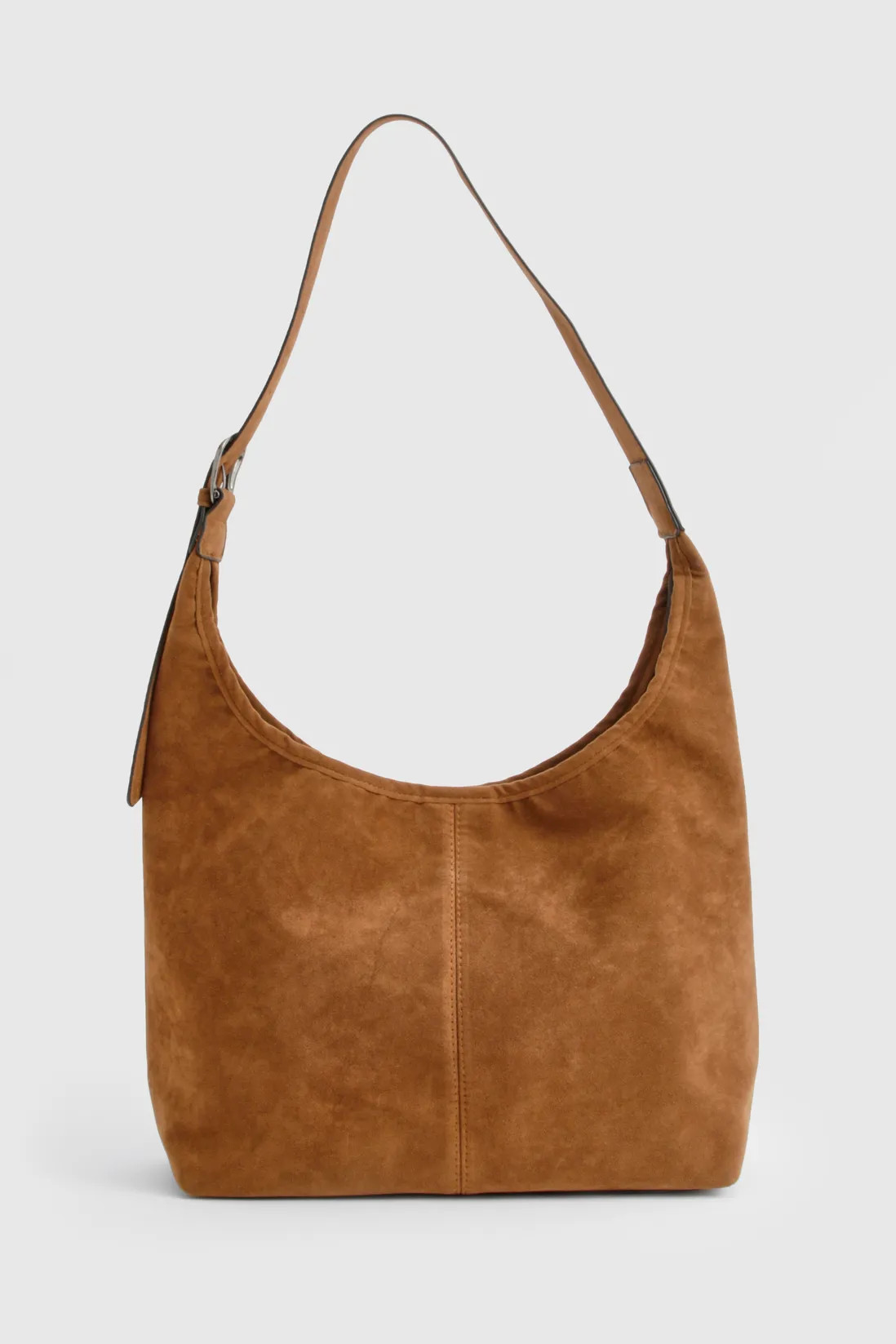 Western Buckle Faux Suede Slouchy Shoulder Bag | Boohoo.com (UK & IE)