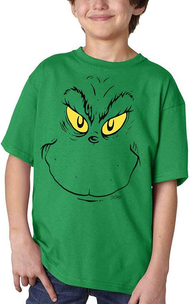 Dr. Seuss Grinch Face Youth Kids T-Shirt | Amazon (US)