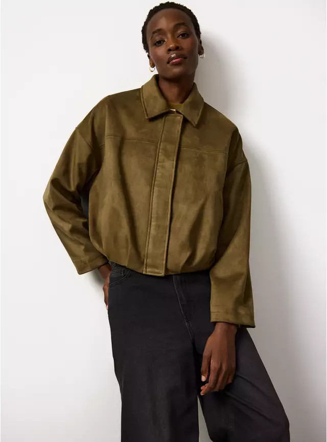 The Khaki Bubble Hem Jacket XL | Tu Clothing
